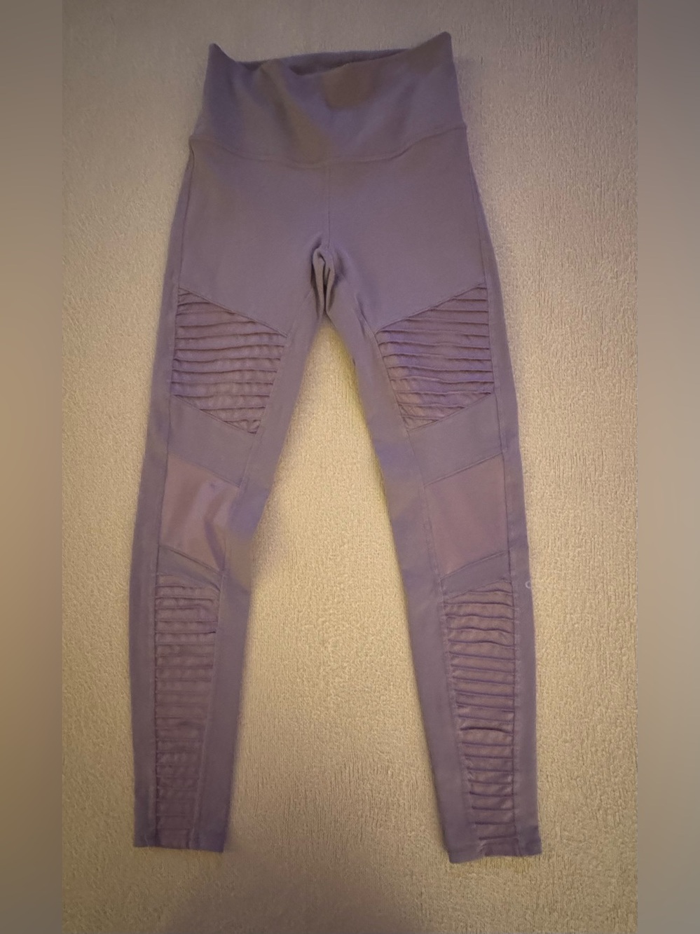 ALO Yoga Taupe Ribbed Moto Leggings